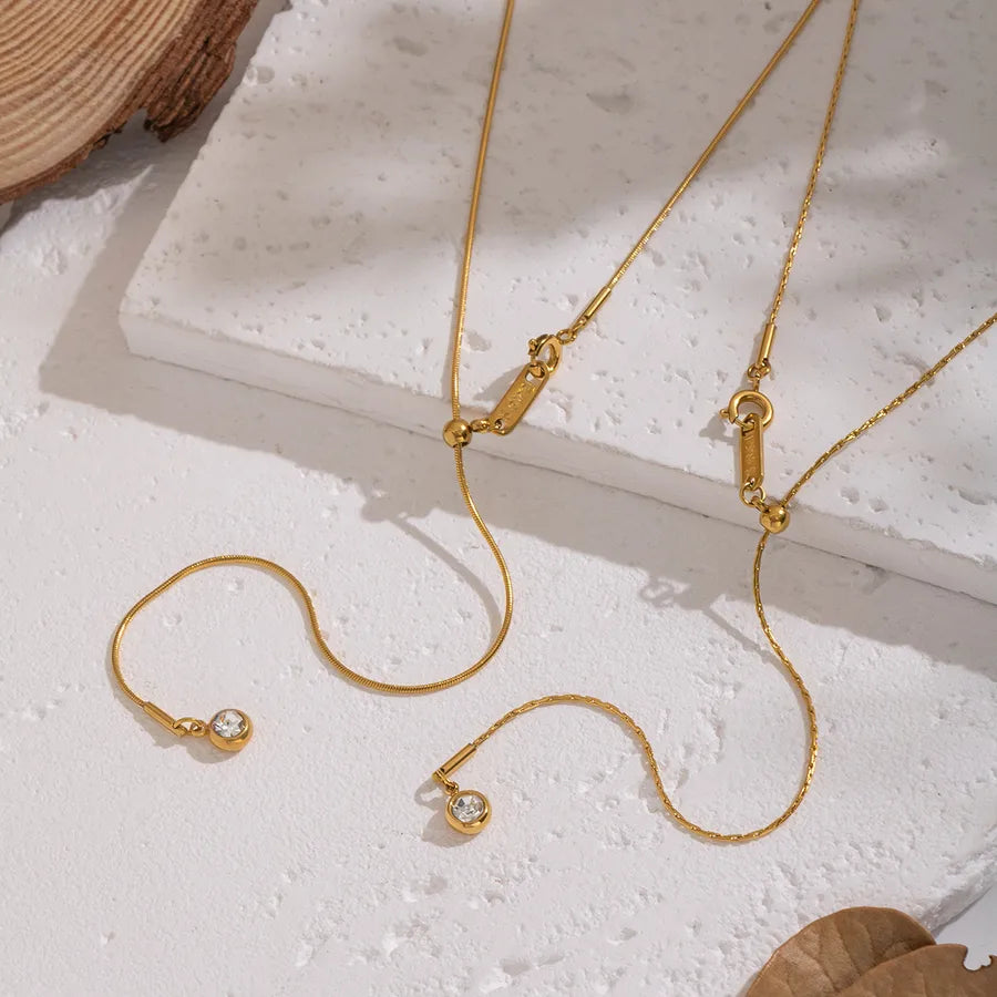 Double Layer Gold Y Necklace – Waterproof & Elegant