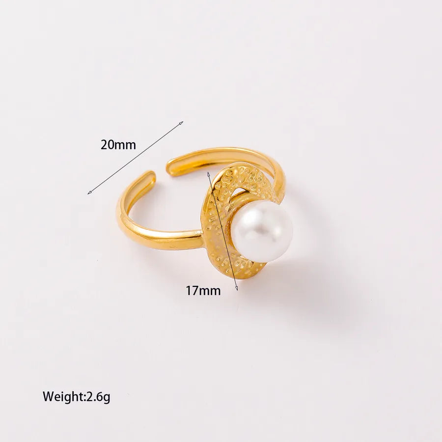 18K Gold Geometric Titanium Steel Ring YM029