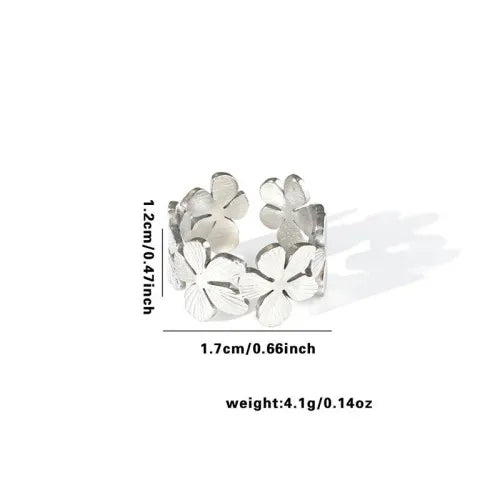 Titanium Steel Fish Tail Ring for Women Adjustable Opening TYR0384$