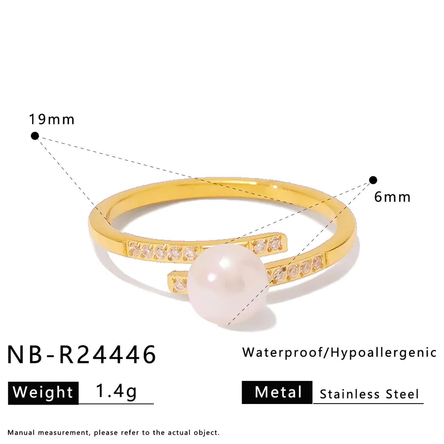 18K Gold Plated Stainless Steel Open Ring NB-R24446