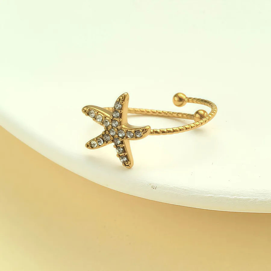 Elegant Rhinestone Knot Stainless Steel Ring JZ-25-09-042