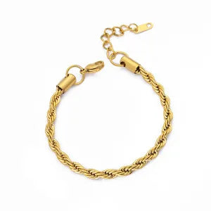 Gold Plated Figaro Chain Bracelet for Women