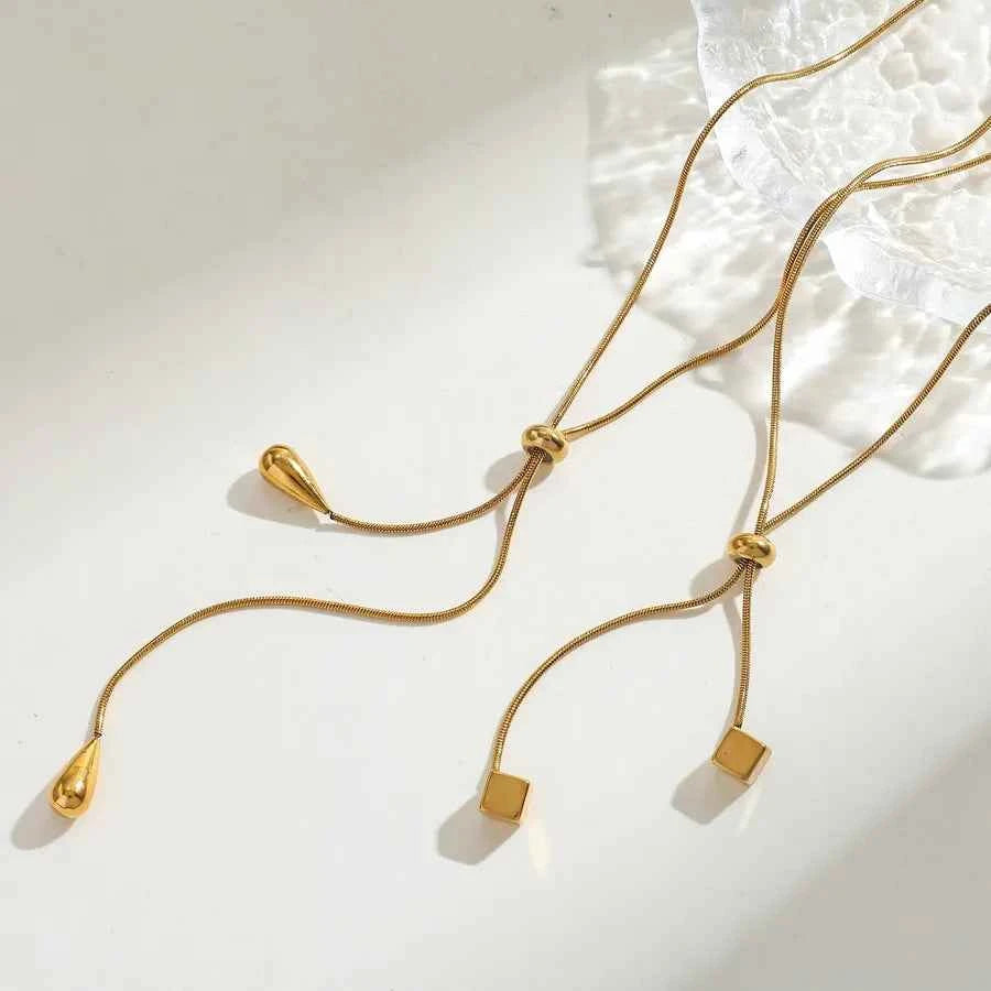 18K Gold Plated Geometric Stainless Steel Necklace