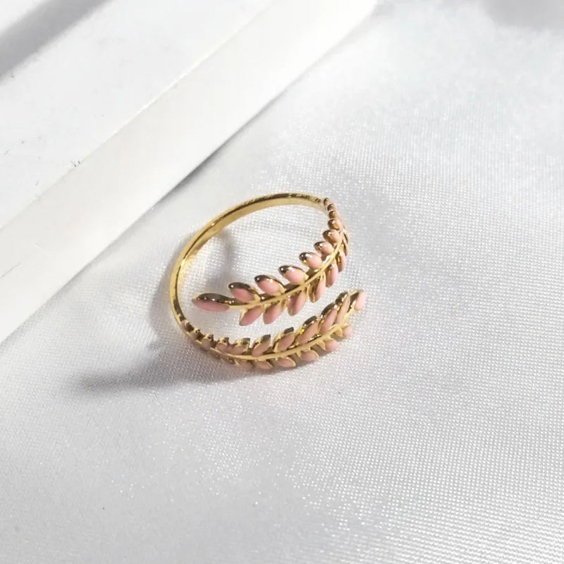 18K Gold Plated Open Wheat Spike Ring