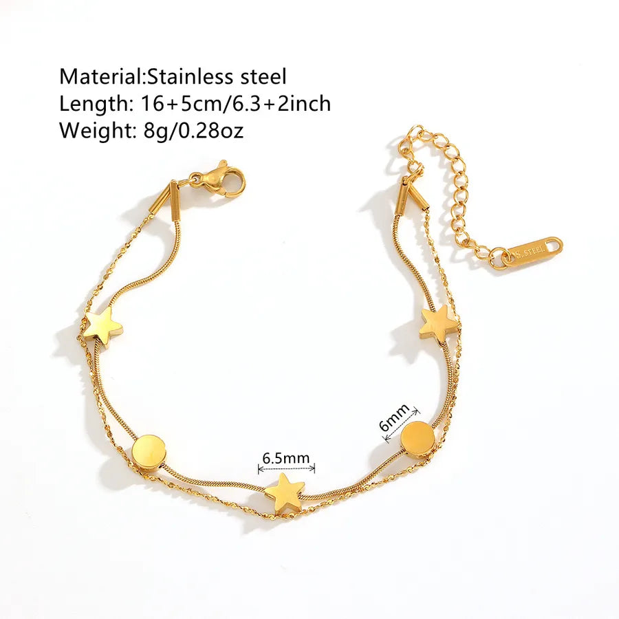 18K Gold Plated Stainless Steel Heart Bracelet