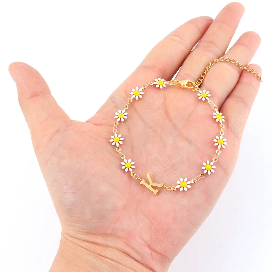 Gold Daisy Chain Bracelet for Women