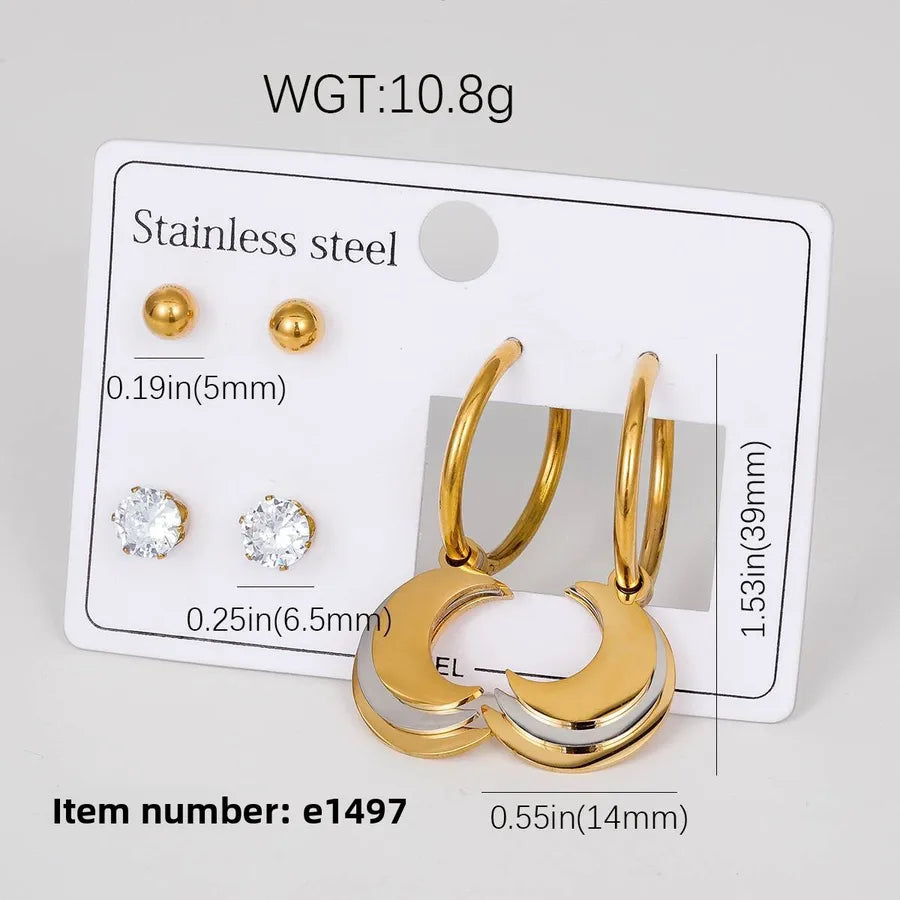 18K Gold Plated Star & Heart Drop Earrings E-1497