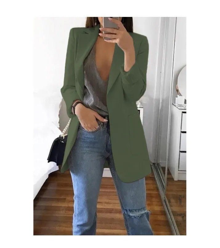 Women's Slim Fit Open Front Blazer Cardigan