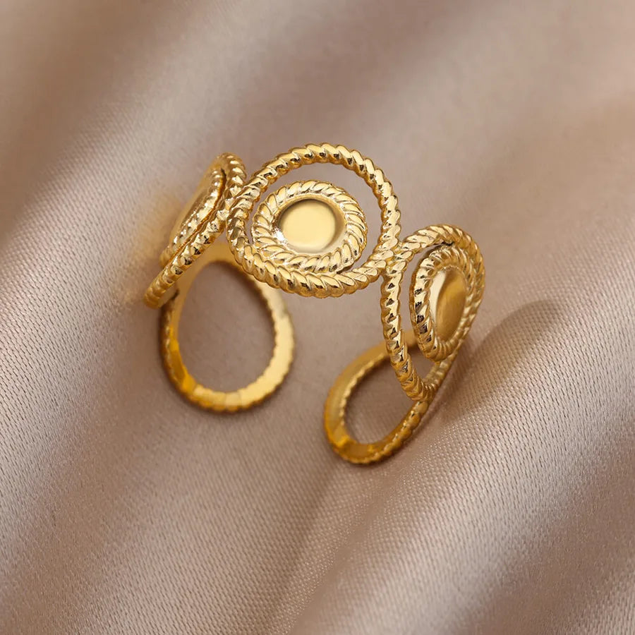 Gold Plated Geometric Open Ring