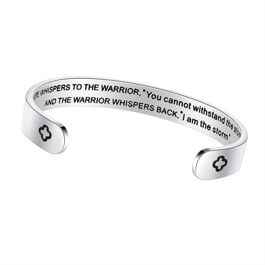Retro Heart Stainless Steel Bangle 91-Fate Whispers to the Warrior You Cannot with