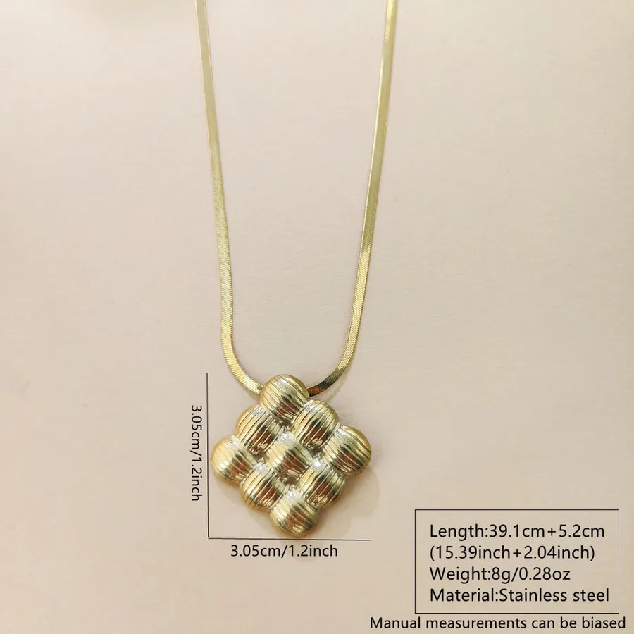 Gold Square Pendant Necklace for Women Average Size Gold HQ6088XL