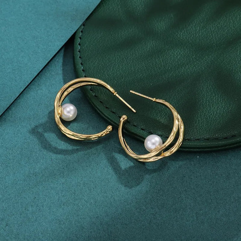 Bold Titanium Steel Large Hoop Earrings ES013