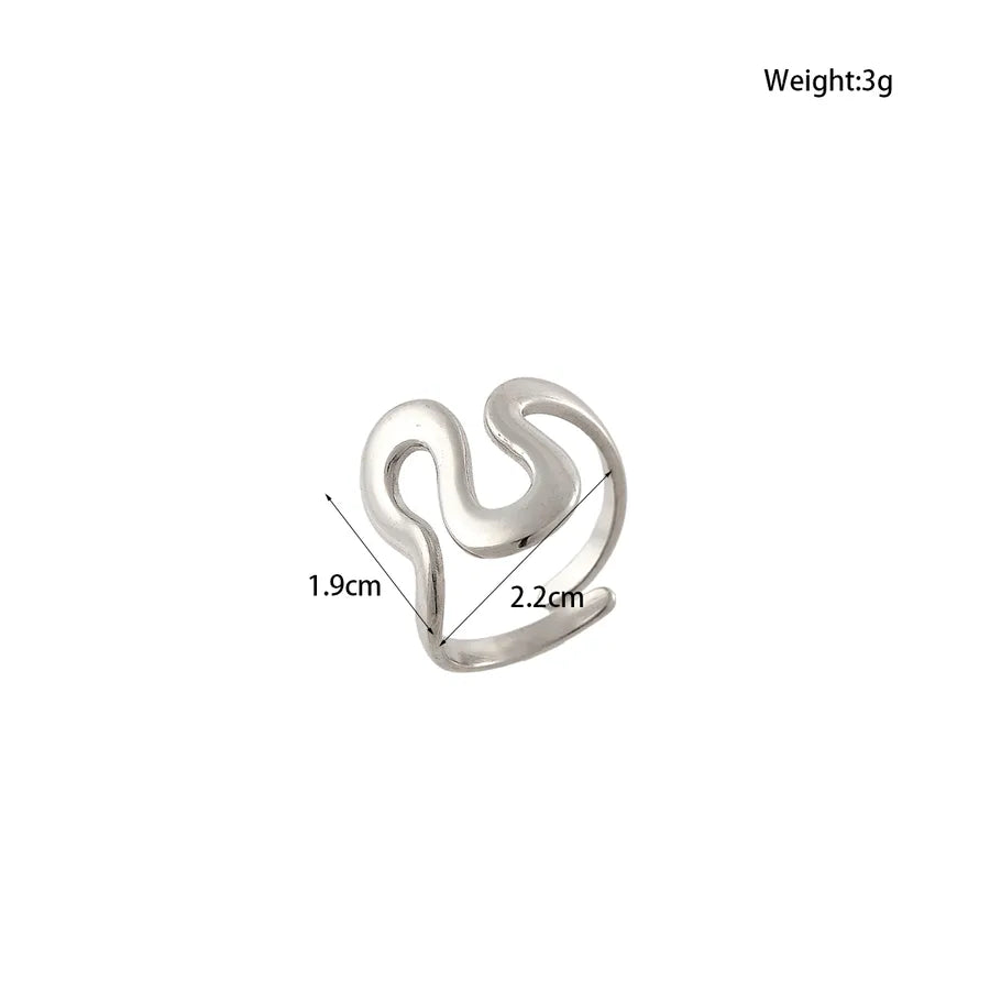 18K Gold Asymmetric Waterdrop Ring Steel Color