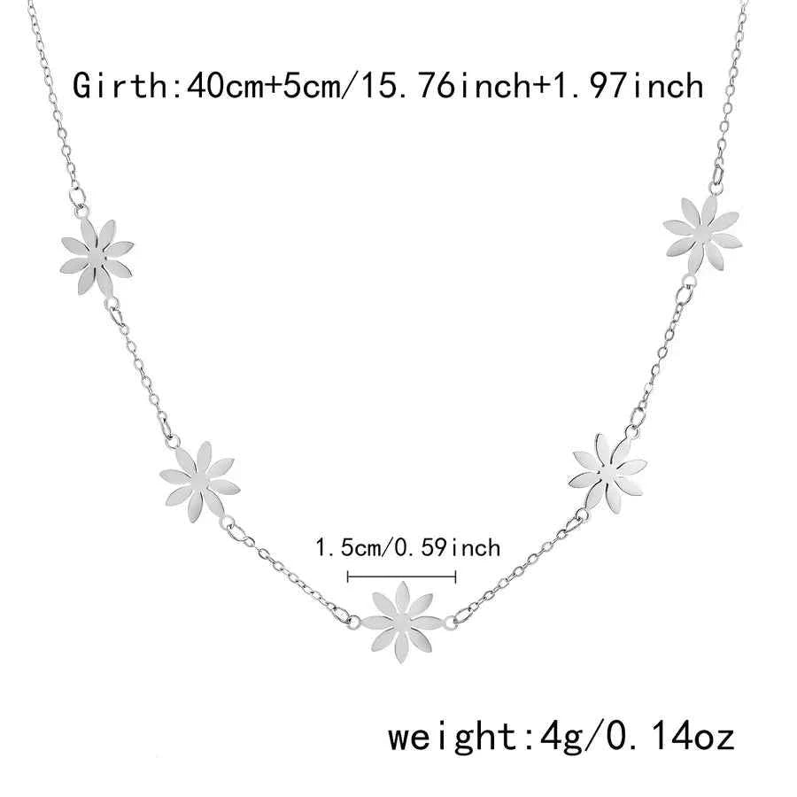 Stainless Steel Daisy Jewelry Set for Women
