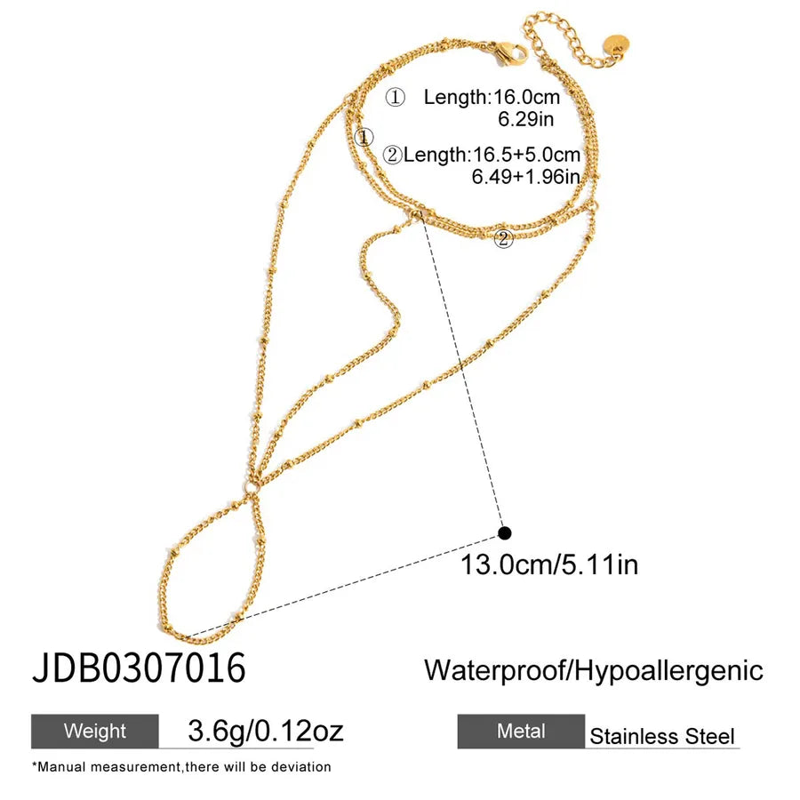 Double Layer Gold Plated Tassel Bracelet JDB0307016