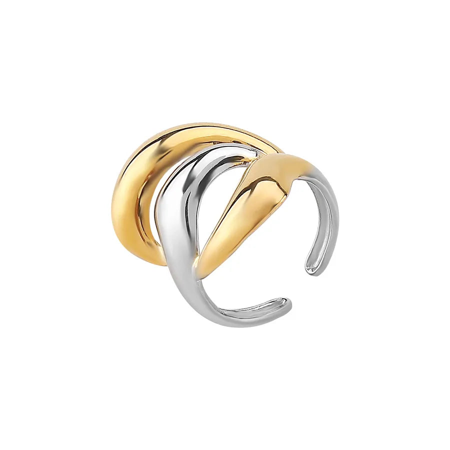 Geometric Stainless Steel Open Ring