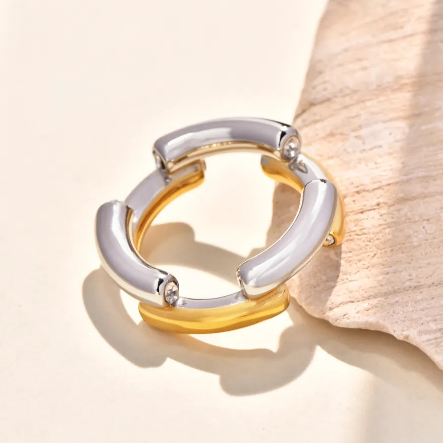 Gold Plated Titanium Steel Zircon Ring for Women