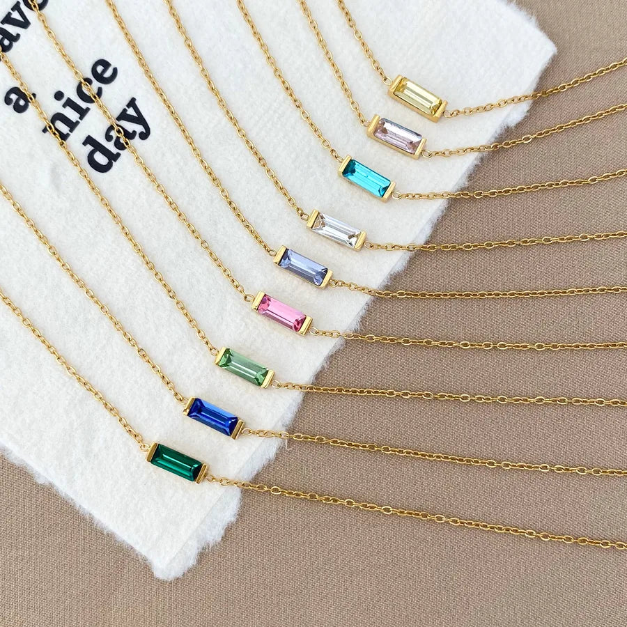 18K Gold Plated Geometric Titanium Necklace