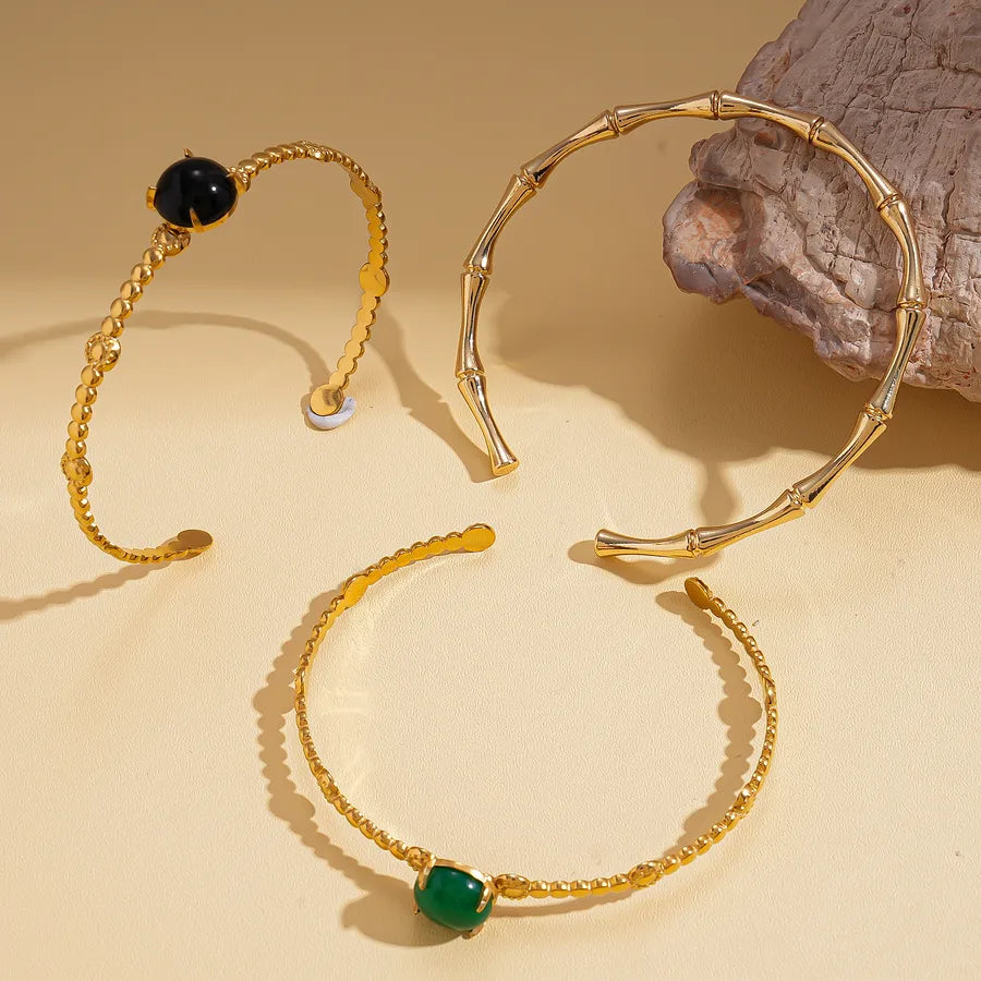 Elegant Geometric Open Bangle Bracelet