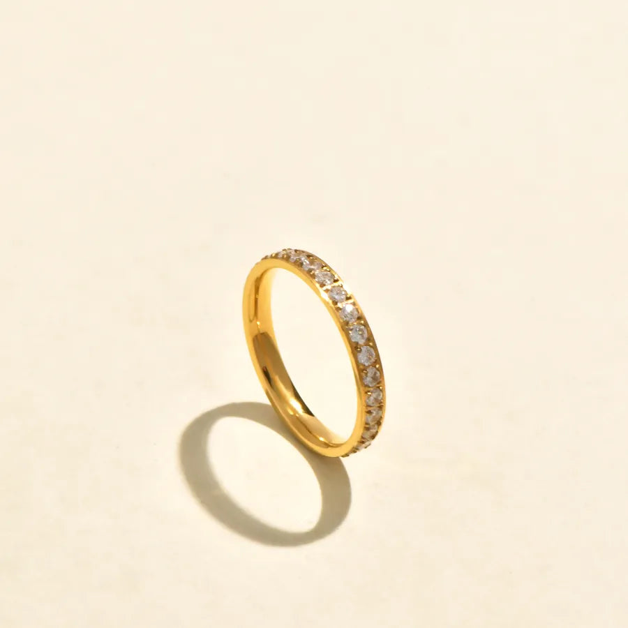 Gold Plated Pearl Zircon Wave Ring