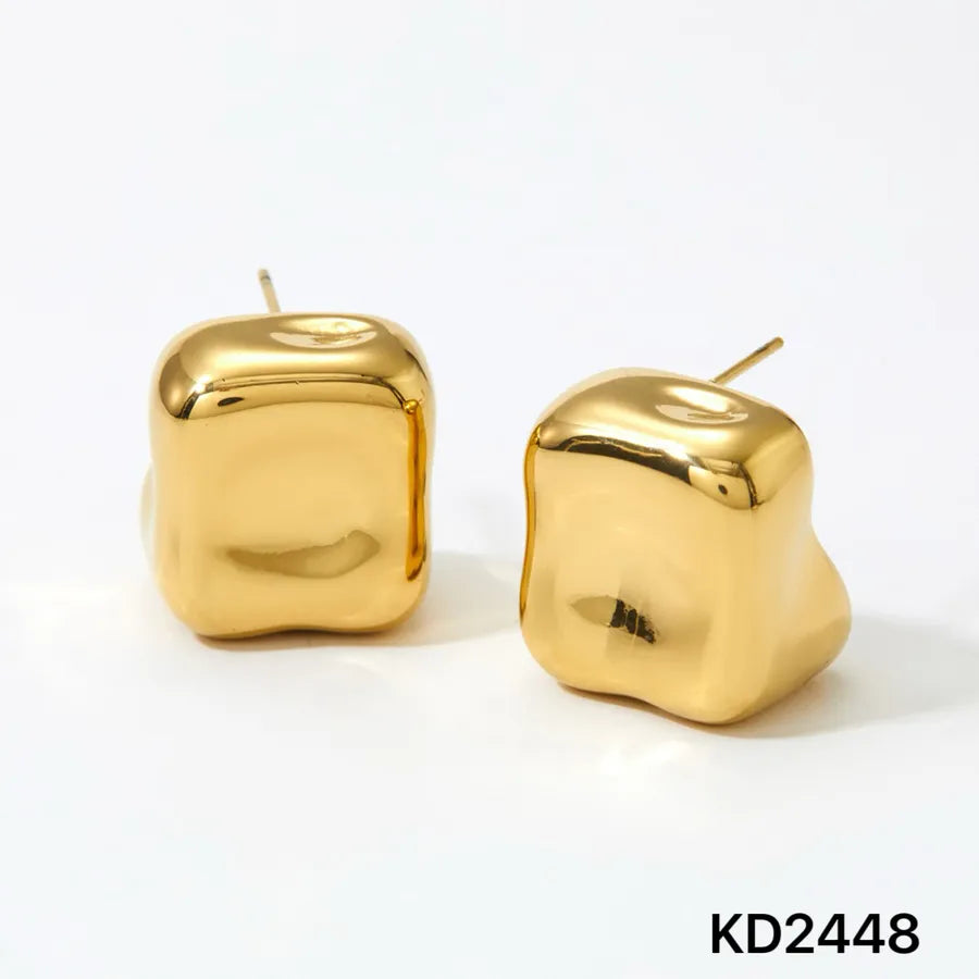 Elegant Geometric Stainless Steel Earrings Gold KD2448
