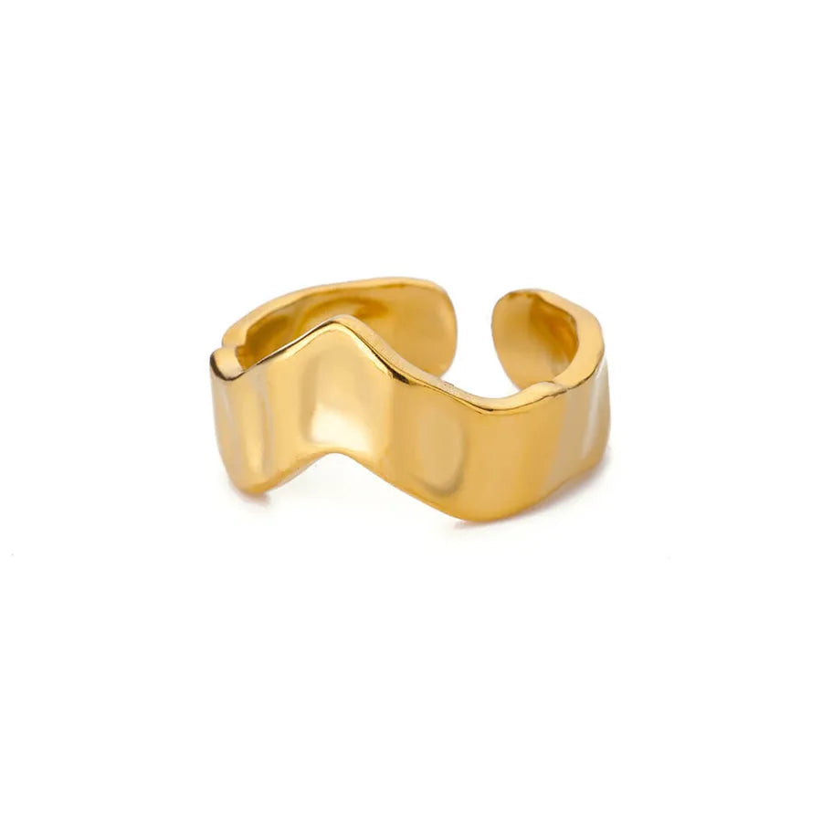 Minimalist 18K Gold Stainless Steel Ring 2