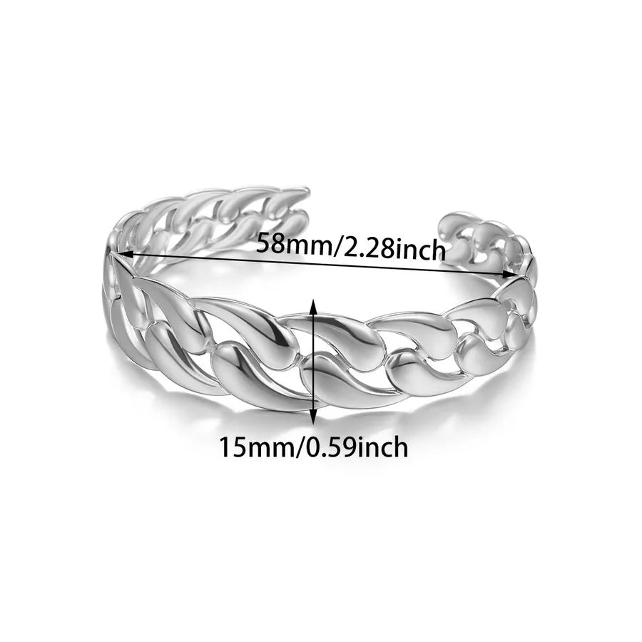 Stainless Steel Open Bangle Bracelet B1921P