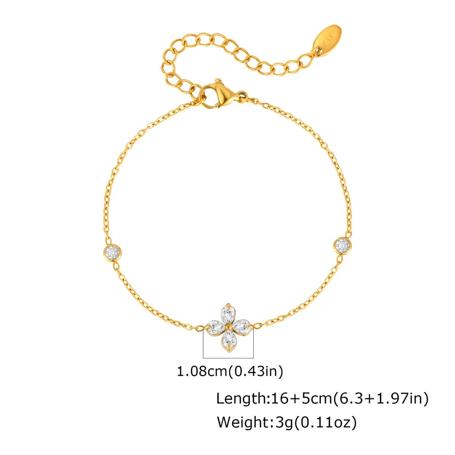 Elegant Zircon Flower Bracelet for Women