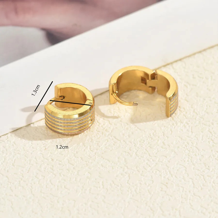 Unisex Gold-Plated Stainless Steel Hoop Earrings