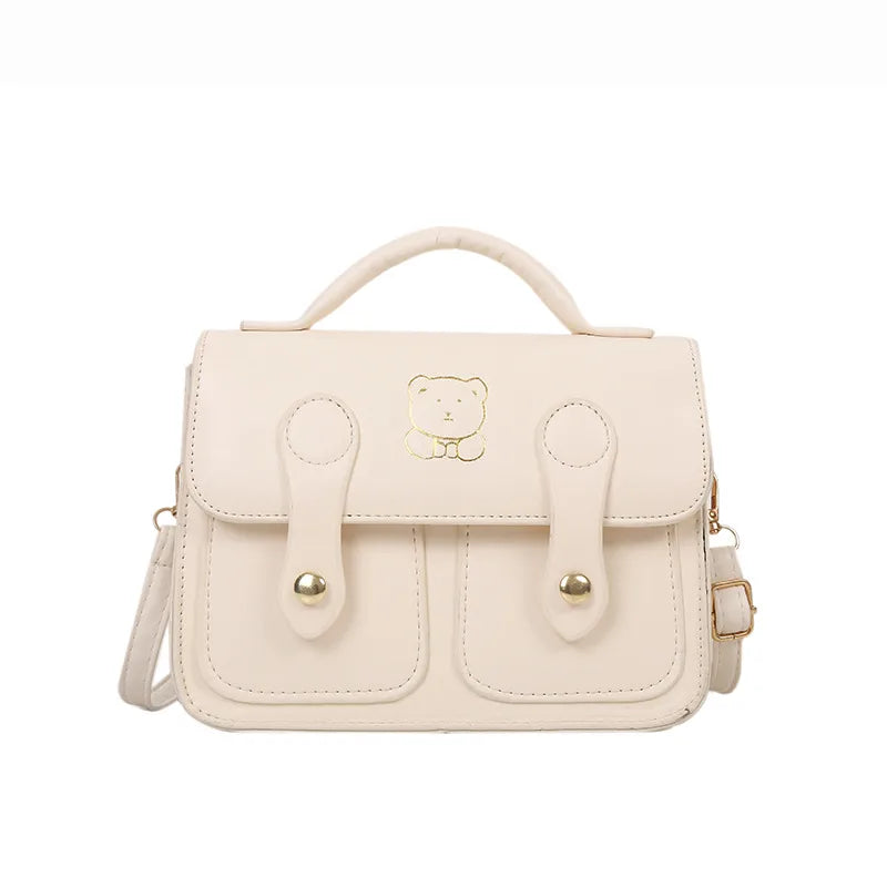 Women's Small PU Leather Street Shoulder Bag White