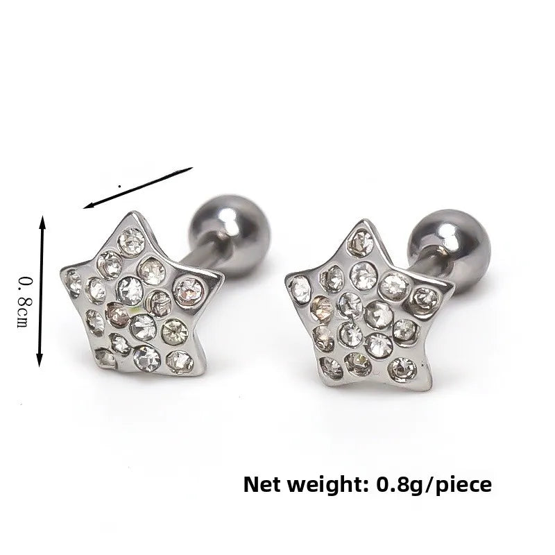 Gold Star Stainless Steel Stud Earrings