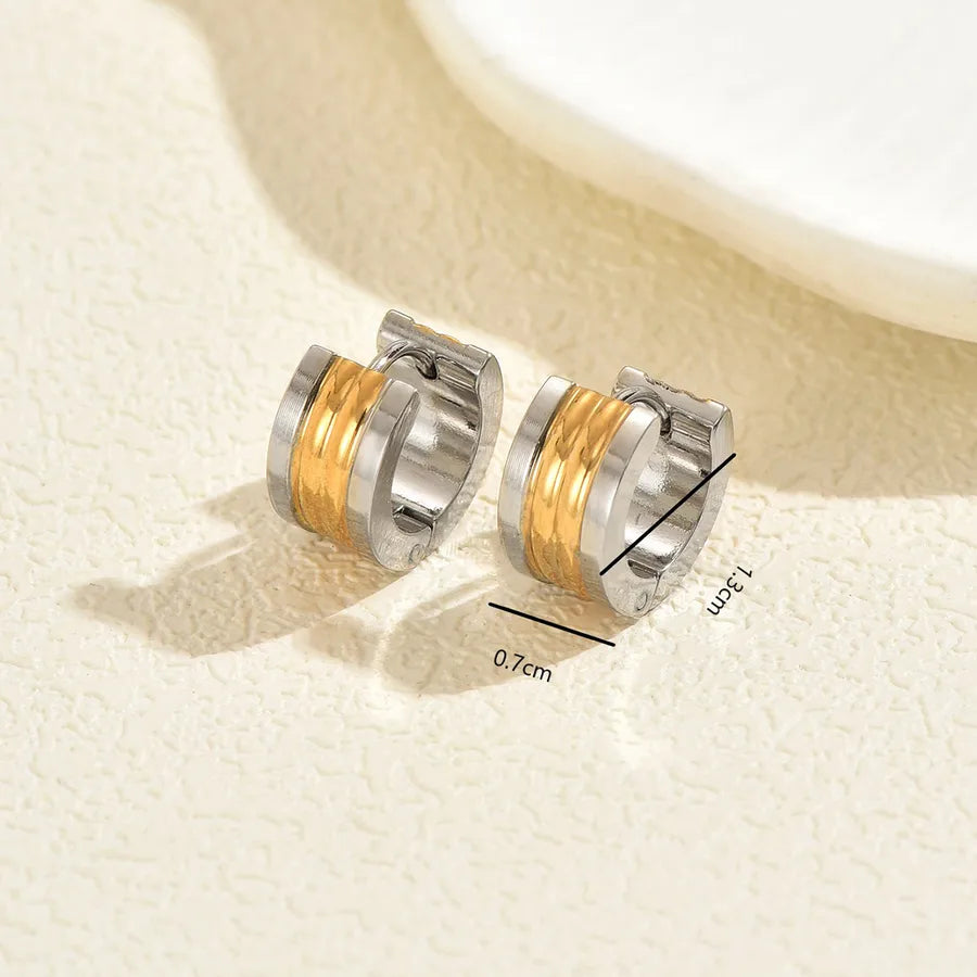 Unisex Gold Plated Stainless Steel Hoop Earrings