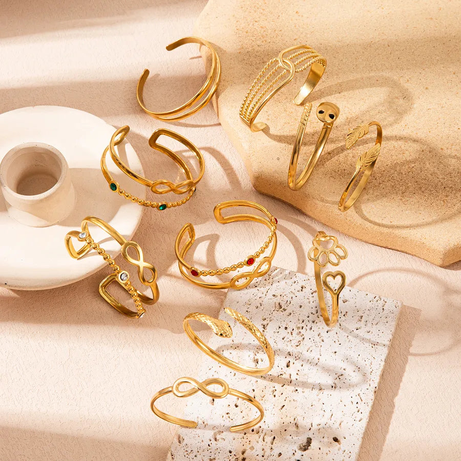 18K Gold Snake Bangle Bracelet for Women