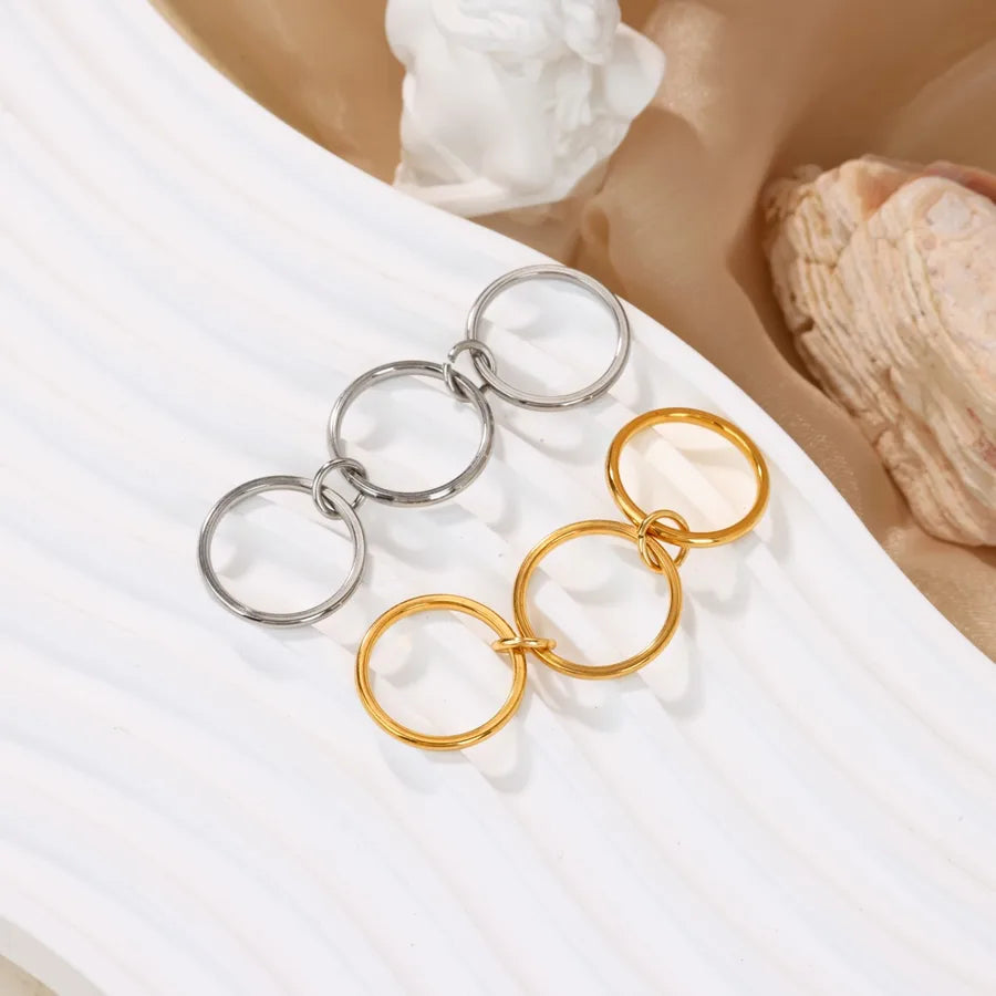 Geometric Gold Stainless Steel Ring