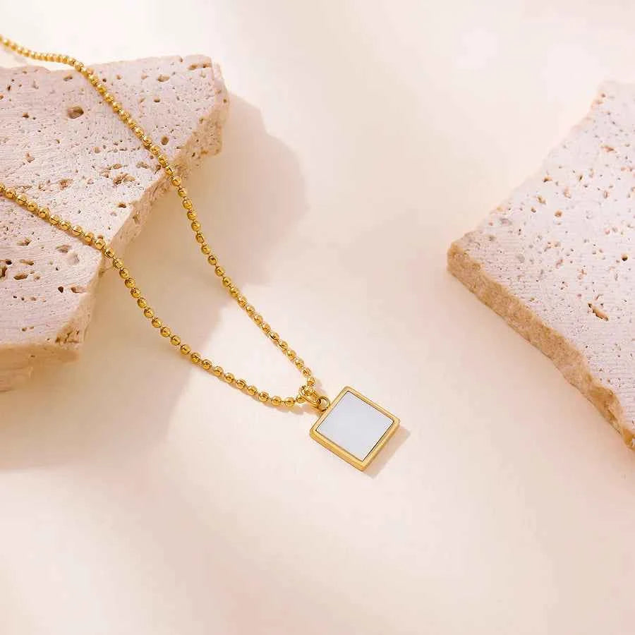 18K Gold Plated Geometric Book Pendant Necklace