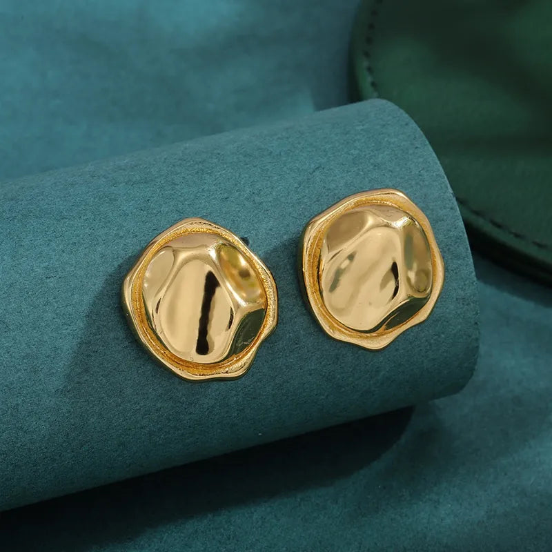 Bold Titanium Steel Large Hoop Earrings ES055