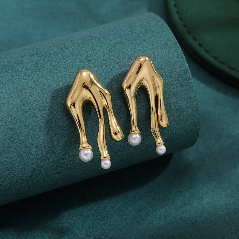 Bold Titanium Steel Large Hoop Earrings ES065