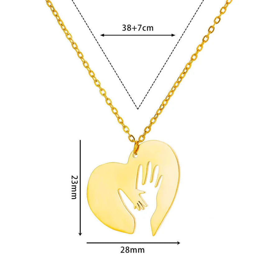 18K Gold PVD Geometric Heart Pendant Necklace N05773G