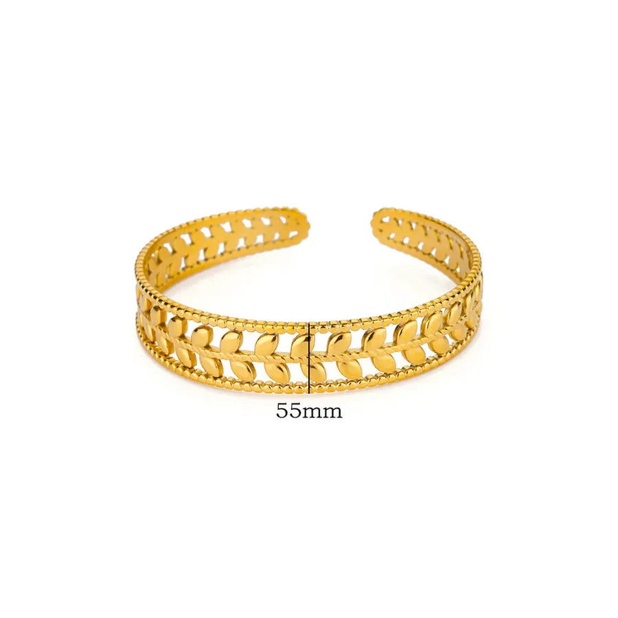 18K Gold Leaf Bracelet for Women B1622G