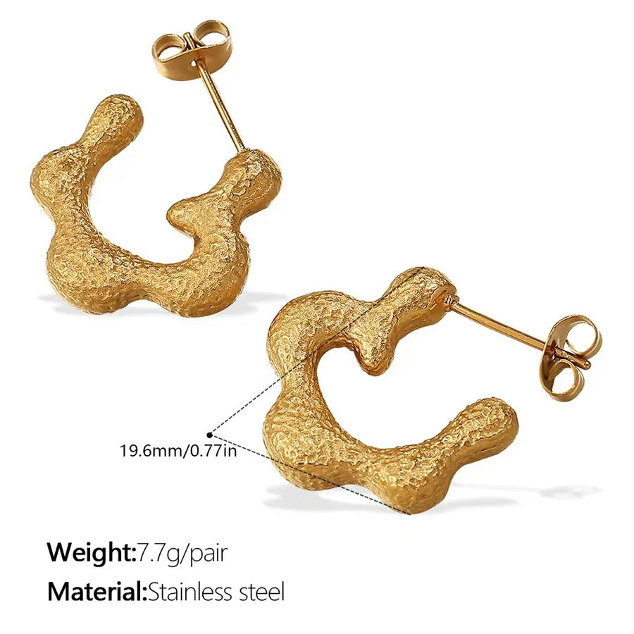 Gold Ginkgo Leaf Stud Earrings for Women Eh1035g Gold Earrings