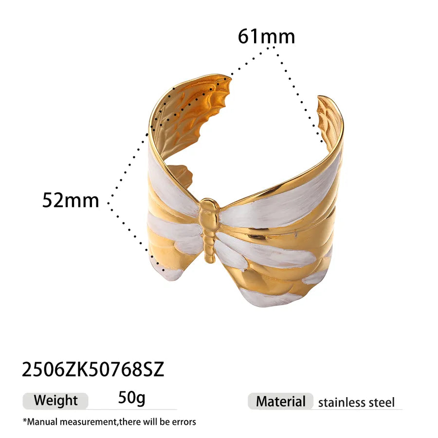 18K Gold Butterfly Leaf Bracelet for Women 2506ZK50768SZ