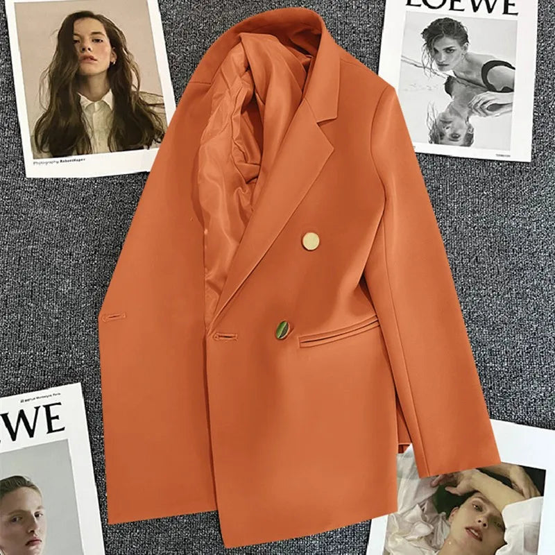 Candy Green Women's Blazer – Spring/Autumn Style Orange