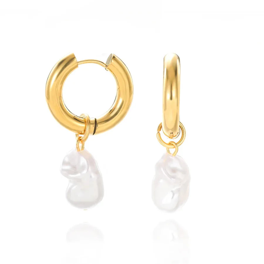 Elegant Geometric Flower Stud Earrings E2630G-4-4.0*12