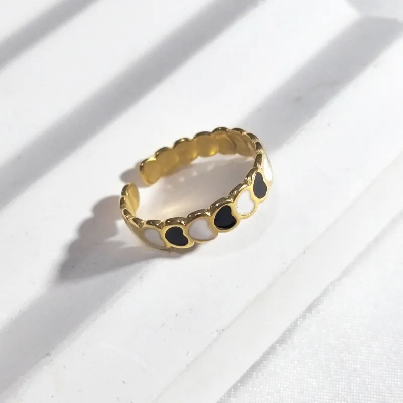 Gold Heart Open Ring in 18K Plated Stainless Steel