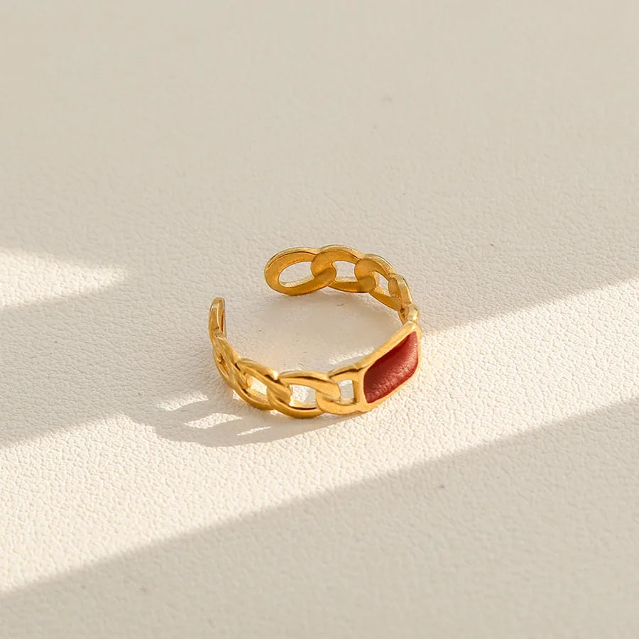 French Vintage Open Ring in Gold Stainless Steel 1