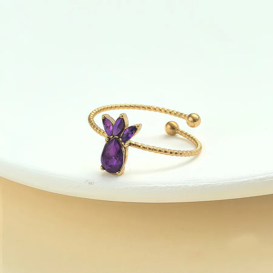 Elegant Rhinestone Knot Stainless Steel Ring JZ-25-09-034