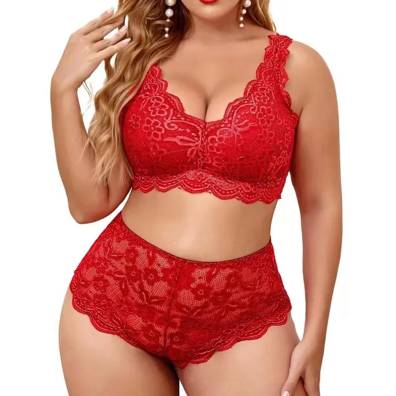 Women's Sexy Lace Lingerie Set Red