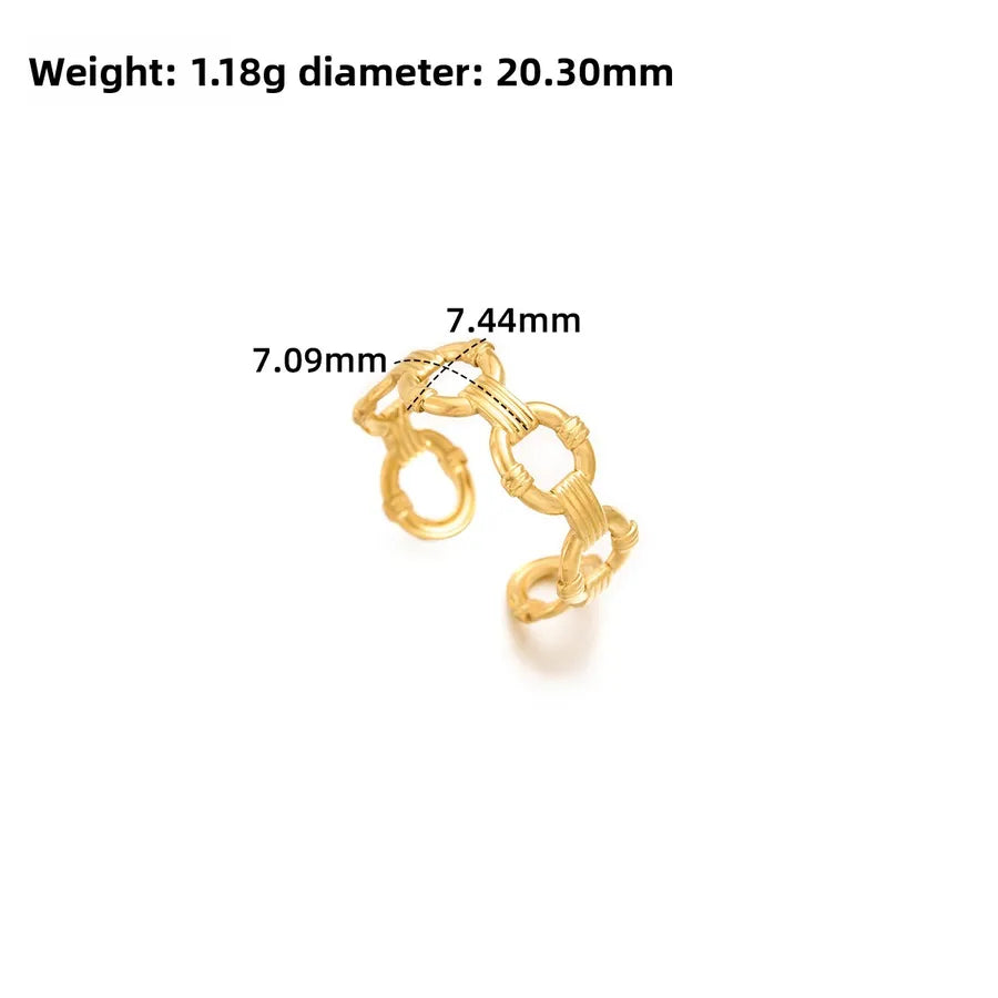 Gold Open Heart Stainless Steel Ring Adjustable Opening J315 Gold