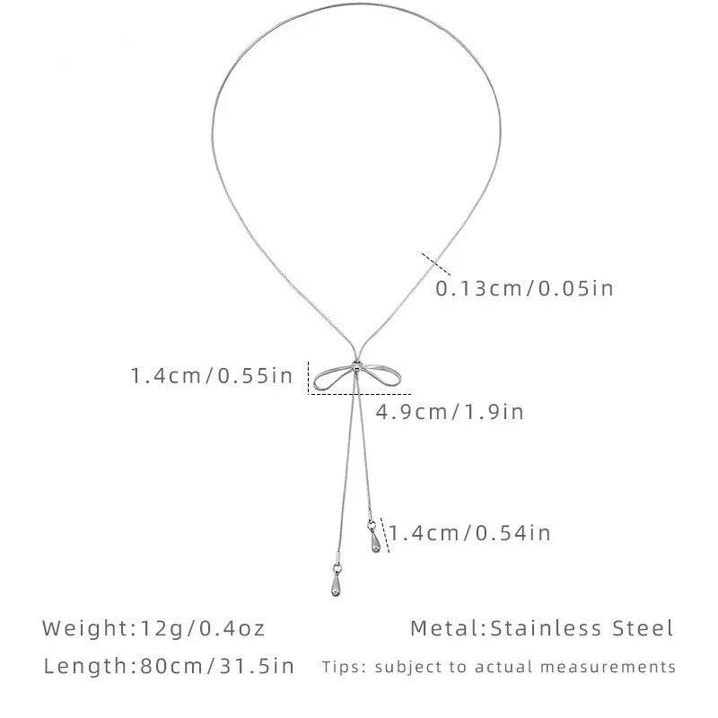 Gold Butterfly Knot Pendant Necklace