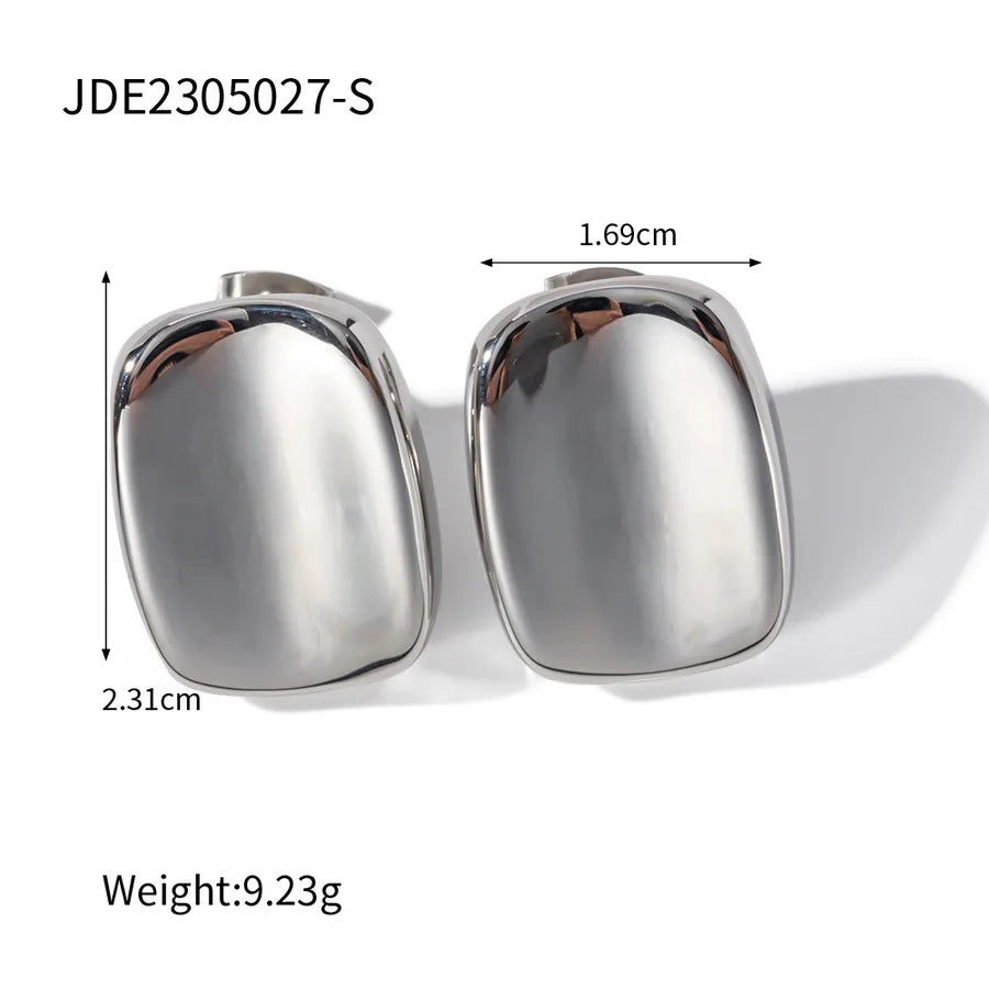 Stainless Steel Geometric Hoop Earrings JDE2305027-S